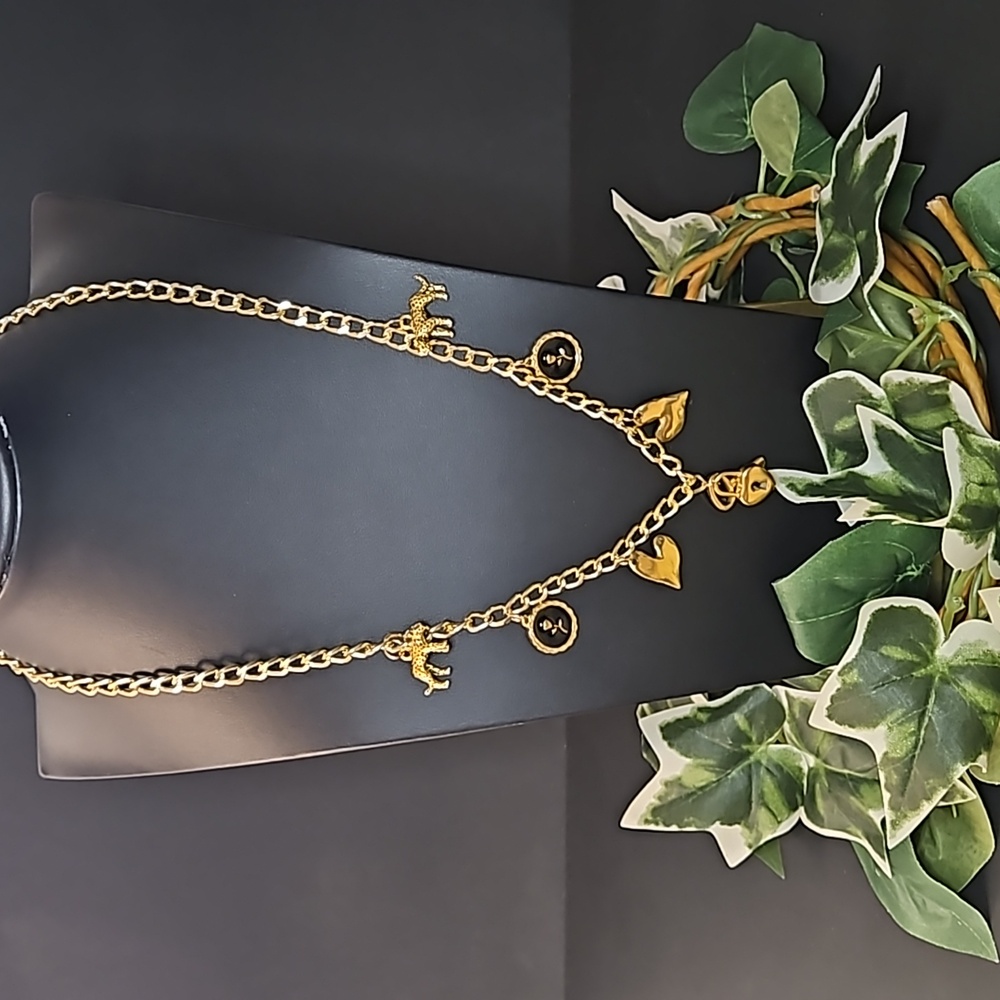 Gold Tone Charm Necklace